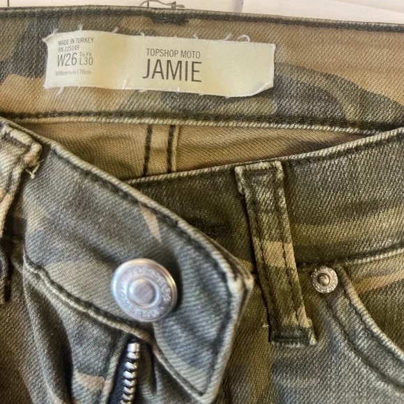 Topshop Moto Camouflage High Rise Skinny Stretch Pants - Picture 4 of 9